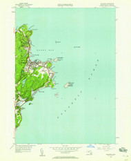 Rockport, Massachusetts 1949 (1958) USGS Old Topo Map Reprint 7x7 MA Quad 350500