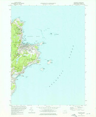 Rockport, Massachusetts 1973 (1976) USGS Old Topo Map Reprint 7x7 MA Quad 350504