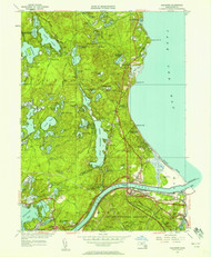 Sagamore, Massachusetts 1951 (1958) USGS Old Topo Map Reprint 7x7 MA Quad 350521