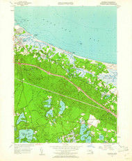 Sandwich, Massachusetts 1957 (1961) USGS Old Topo Map Reprint 7x7 MA Quad 350532