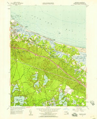 Sandwich, Massachusetts 1957 (1958) USGS Old Topo Map Reprint 7x7 MA Quad 350533