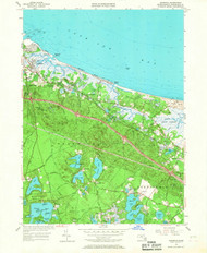 Sandwich, Massachusetts 1957 (1967) USGS Old Topo Map Reprint 7x7 MA Quad 350534