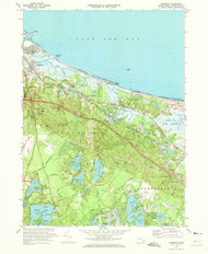 Sandwich, Massachusetts 1972 (1973) USGS Old Topo Map Reprint 7x7 MA Quad 350535
