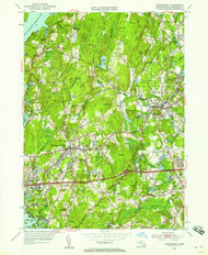 Shrewsbury, Massachusetts 1953 (1958) USGS Old Topo Map Reprint 7x7 MA Quad 350559