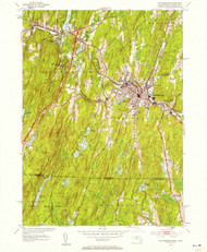 Southbridge, Massachusetts 1952 (1958) USGS Old Topo Map Reprint 7x7 MA Quad 350592