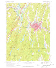 Southbridge, Massachusetts 1967 () USGS Old Topo Map Reprint 7x7 MA Quad 350595
