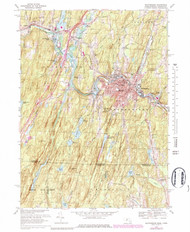 Southbridge, Massachusetts 1967 (1984) USGS Old Topo Map Reprint 7x7 MA Quad 350596