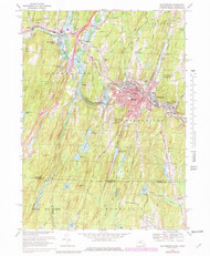 Southbridge, Massachusetts 1967 (1982) USGS Old Topo Map Reprint 7x7 MA Quad 350597