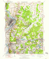 Springfield North, Massachusetts 1946 (1958) USGS Old Topo Map Reprint 7x7 MA Quad 350608