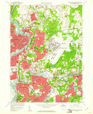 Springfield North, Massachusetts 1958 (1961) USGS Old Topo Map Reprint 7x7 MA Quad 350609