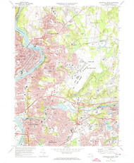 Springfield North, Massachusetts 1972 (1974) USGS Old Topo Map Reprint 7x7 MA Quad 350611