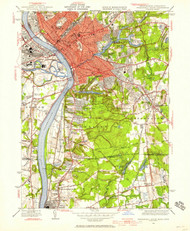 Springfield South, Massachusetts 1944 (1958) USGS Old Topo Map Reprint 7x7 MA Quad 350612