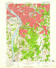 Springfield South, Massachusetts 1958 (1960) USGS Old Topo Map Reprint 7x7 MA Quad 350613