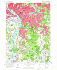 Springfield South, Massachusetts 1958 (1967) USGS Old Topo Map Reprint 7x7 MA Quad 350614