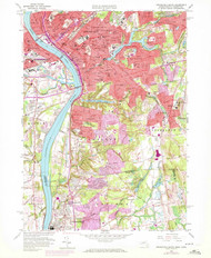 Springfield South, Massachusetts 1958 (1972) USGS Old Topo Map Reprint 7x7 MA Quad 350615