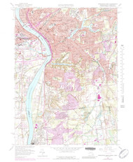 Springfield South, Massachusetts 1958 (1989) USGS Old Topo Map Reprint 7x7 MA Quad 463079