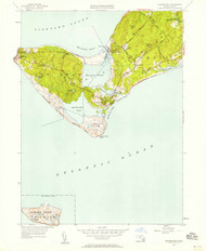 Squibnocket, Massachusetts 1951 (1958) USGS Old Topo Map Reprint 7x7 MA Quad 350620