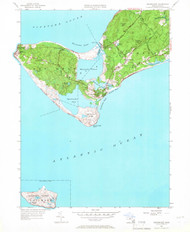 Squibnocket, Massachusetts 1951 (1967) USGS Old Topo Map Reprint 7x7 MA Quad 350621