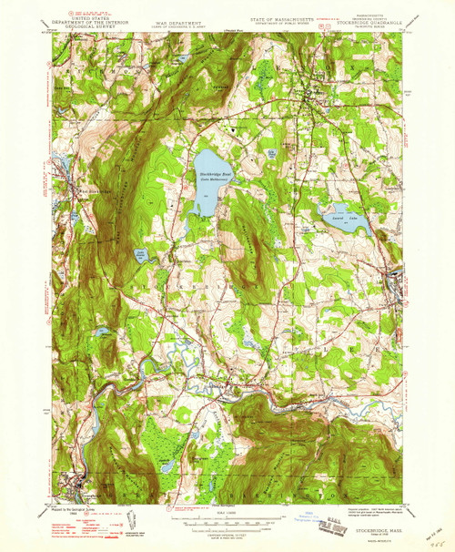 Stockbridge, Massachusetts 1948 () USGS Old Topo Map Reprint 7x7 MA