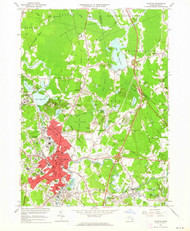 Taunton, Massachusetts 1962 (1964) USGS Old Topo Map Reprint 7x7 MA Quad 350633
