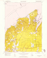 Vineyard Haven, Massachusetts 1951 (1958) USGS Old Topo Map Reprint 7x7 MA Quad 350664