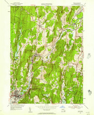 Ware, Massachusetts 1954 (1957) USGS Old Topo Map Reprint 7x7 MA Quad 350676