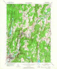 Ware, Massachusetts 1954 (1966) USGS Old Topo Map Reprint 7x7 MA Quad 350677