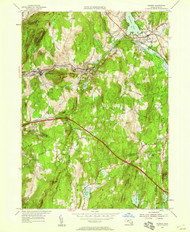 Warren, Massachusetts 1954 (1958) USGS Old Topo Map Reprint 7x7 MA Quad 350683