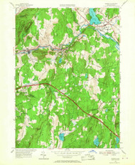 Warren, Massachusetts 1954 (1968) USGS Old Topo Map Reprint 7x7 MA Quad 350684