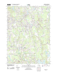 Whitman, Massachusetts 2012 () USGS Old Topo Map Reprint 7x7 MA Quad