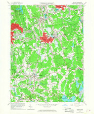 Whitman, Massachusetts 1962 (1968) USGS Old Topo Map Reprint 7x7 MA Quad 350734