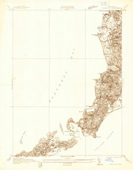 Woods Hole, Massachusetts 1936 () USGS Old Topo Map Reprint 7x7 MA Quad 350773