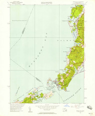 Woods Hole, Massachusetts 1953 (1958) USGS Old Topo Map Reprint 7x7 MA Quad 350774