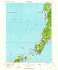 Woods Hole, Massachusetts 1953 (1964) USGS Old Topo Map Reprint 7x7 MA Quad 350775