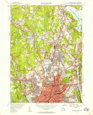 Worcester North, Massachusetts 1948 (1958) USGS Old Topo Map Reprint 7x7 MA Quad 350779