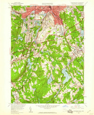 Worcester South, Massachusetts 1948 (1959) USGS Old Topo Map Reprint 7x7 MA Quad 350784