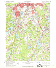 Worcester South, Massachusetts 1960 (1969) USGS Old Topo Map Reprint 7x7 MA Quad 350786