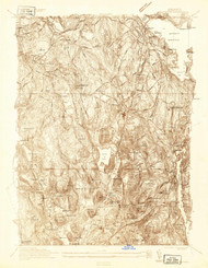 Worcester, Massachusetts 1934 () USGS Old Topo Map Reprint 7x7 MA Quad 350777