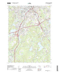Worcester South, Massachusetts 2018 () USGS Old Topo Map Reprint 7x7 MA Quad