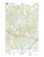 Wrentham, Massachusetts 2012 () USGS Old Topo Map Reprint 7x7 MA Quad