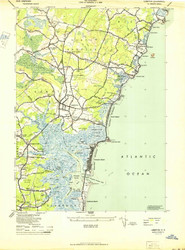 Hampton, New Hampshire 1944 () USGS Old Topo Map Reprint 7x7 MA Quad 329589