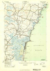 Hampton, New Hampshire 1944 (1950) USGS Old Topo Map Reprint 7x7 MA Quad 329590