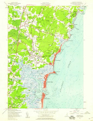 Hampton, New Hampshire 1957 (1959) USGS Old Topo Map Reprint 7x7 MA Quad 329591