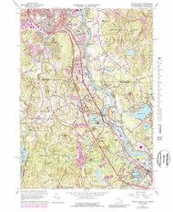 Nashua South, New Hampshire 1965 (1989) USGS Old Topo Map Reprint 7x7 MA Quad 329700