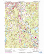 Nashua South, New Hampshire 1965 (1990) USGS Old Topo Map Reprint 7x7 MA Quad 329701