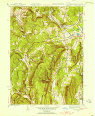 State Line, Massachusetts 1944 (1954) USGS Old Topo Map Reprint 7x7 MA Quad 139884
