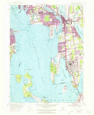 Bristol, Rhode Island 1955 (1973) USGS Old Topo Map Reprint 7x7 MA Quad 353249