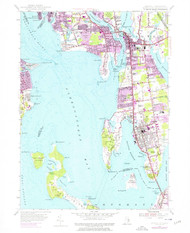 Bristol, Rhode Island 1955 (1976) USGS Old Topo Map Reprint 7x7 MA Quad 353251