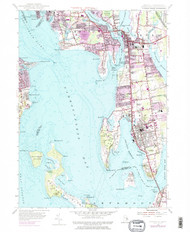 Bristol, Rhode Island 1955 (1983) USGS Old Topo Map Reprint 7x7 MA Quad 353252