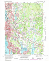 East Providence, Rhode Island 1971 (1979) USGS Old Topo Map Reprint 7x7 MA Quad 353286